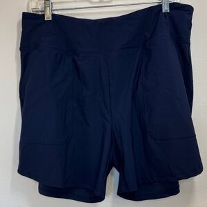Santiny Women's Navy Athletic Shorts Plus Size XL Jogging Yoga Beach Cruise